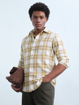 Flying Machine - Men Yellow Cotton Shirt