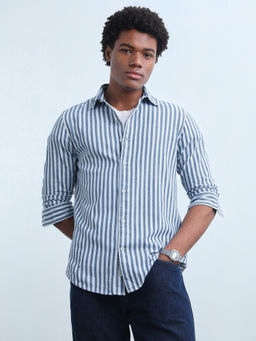 Flying Machine - Men Blue Cotton Shirt