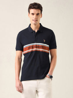 U.S. Polo Assn. Denim Co. - Men Blue Cotton Polo T-Shirt