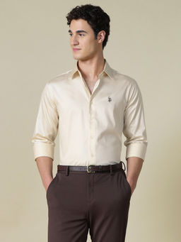 U.S. POLO ASSN. - Men Off White Cotton Shirt
