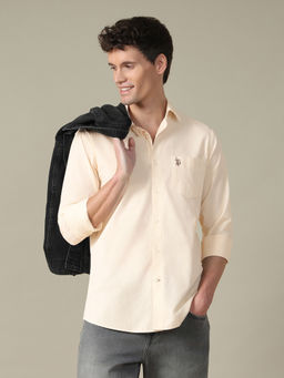 U.S. POLO ASSN. - Men Yellow Cotton Shirt