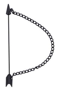 The Tie Hub - Lapel Pin - Arrow Black with chain