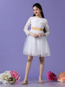 Cherry & Jerry - White Embroidered English Elegance Party Dress