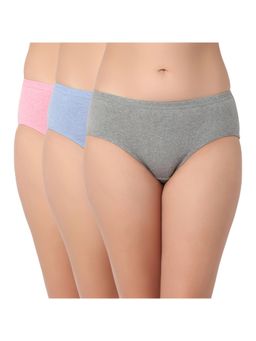 Juliet - Cotton Hipster Panties With Inner Elastic Full Coverage Stretchable (Pack of 3)