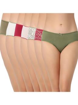 Juliet - Cotton Hipster Premium Panties Full Coverage Stretchable (Pack of 7)
