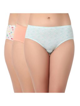Juliet - Cotton Hipster Panties With Inner Elastic Full Coverage Stretchable (Pack of 3)