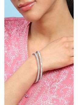 Biba - Womens White Stone Bangles (Pack Of 2)