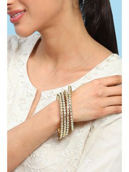 Biba - Womens Green Stone Embellished Bangles (Pack Of 4)