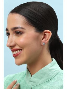 Biba - Womens White Brass Stud Earrings