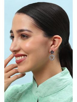 Biba - Womens Navy Blue Brass Drop Earrings