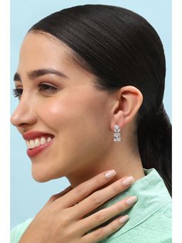 Biba - Womens White Stone Studded Stud Earrings