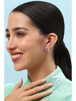 Biba - Womens Light Pink Brass Earrings