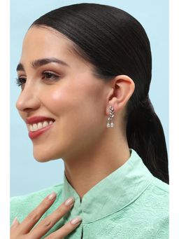 Biba - Womens White Brass Earrings