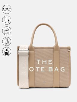 Kazo - Beige The Tote Bag with Detachable Strap (M)