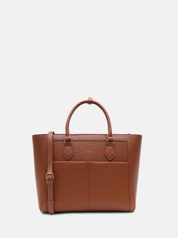 Kazo - Tan Twiry Tote Bag with Detachable Strap (L)