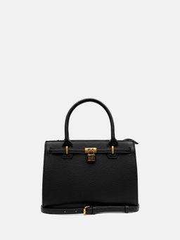 Kazo - Black Allyn Satchel Bag with Detachable Strap (M)