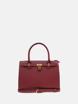 Kazo - Wine Allyn Satchel Bag with Detachable Strap (M)