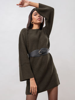 Twenty Dresses by Nykaa Fashion - Olive My Pretty Belle Sweater Dress