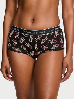Victoria's Secret - Black Logo Cotton Boyshorts
