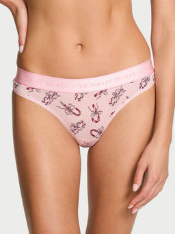 Victoria's Secret - Pink Logo Cotton Thong Panty