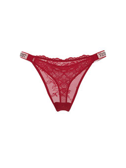 Victoria's Secret - Red Very Sexy Shine Strap Lace Thong Panty