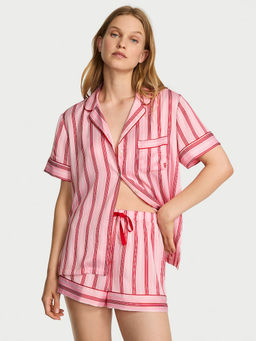 Victoria's Secret - Pink Glazed Satin Shirt & Shorts