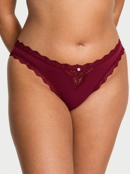 Victoria's Secret - Maroon Dream Angels Lace-Trim Bikini Panty