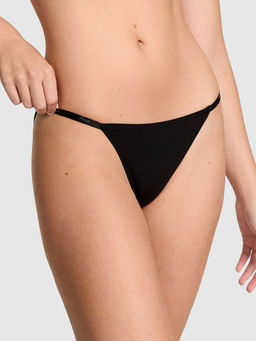 Victoria's Secret - Black Logo Cotton String Panty