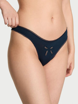 Victoria's Secret - Blue Cotton High-Leg Thong Panty