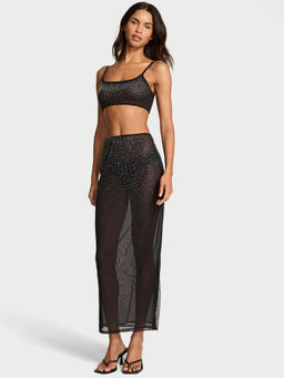 Victoria's Secret - Black Very Sexy Sparkle Crystal Sheer Bralette and Maxi Skirt