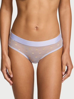 Victoria's Secret - Blue Cotton Sheer Heritage Shimmer Hiphugger Panty