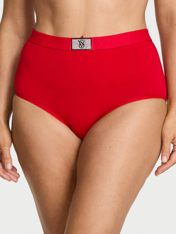 Victoria's Secret - Red Logo Cotton Shine Patch Modern Brief Panty
