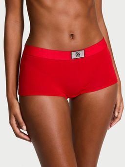 Victoria's Secret - Red Logo Cotton Shine Patch Boyshorts