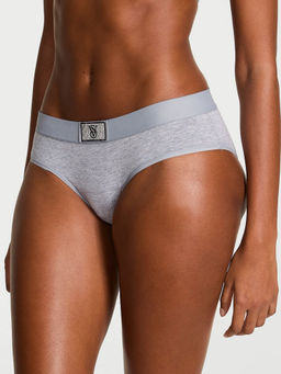 Victoria's Secret - Grey Logo Cotton Shine Patch Hiphugger Panty