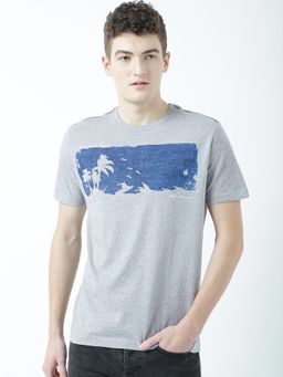 Huetrap - Mens Grey Melange Short Sleeve T-Shirt