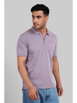 UNDERRATED CLUB - Purple Zipper Placket Polo T-Shirt