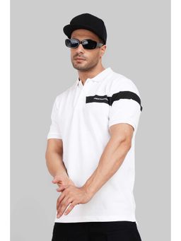 UNDERRATED CLUB - White Logo Print Polo T-Shirt