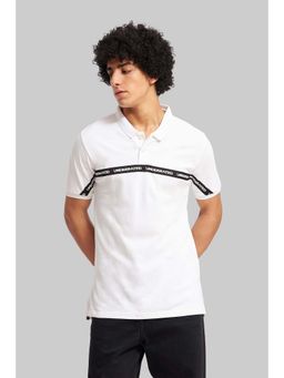 UNDERRATED CLUB - White Logo Tape Polo T-Shirt