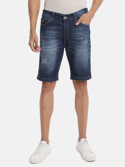 Campus Sutra - Men Solid And Side Striped Stylish Denim Shorts