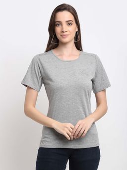 BRINNS - Grey Round Neck Cotton T-Shirt