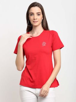 BRINNS - Solid Round Neck Cotton T-Shirt