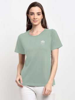 BRINNS - Solid Round Neck Cotton T-Shirt