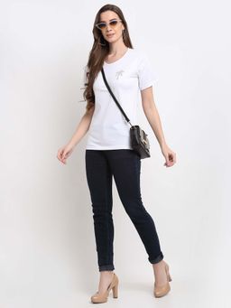 BRINNS - Solid Round Neck Cotton T-Shirt