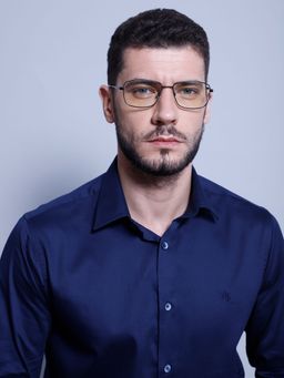 Intellilens - Unisex Square UV Protected Blue Cut Computer Glasses Matte Black (57-16-145)