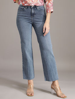 Xpose - Women Blue Comfort Super High-Rise Wide Leg Stretchable Jeans