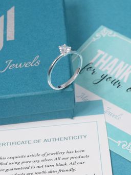 Margento Jewels - 925 Sterling Silver Swarovski Zirconai Prong Setting Ring