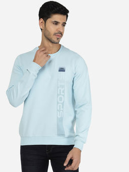 JadeBlue - Men Sky Blue Printed Regular Fit Winter T-Shirt