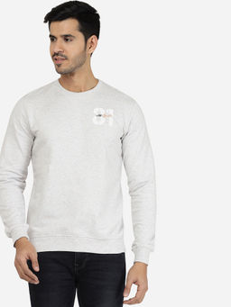 JadeBlue - Men Grey Solid Regular Fit Winter T-Shirt