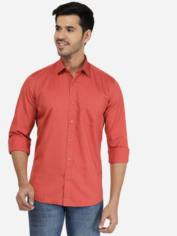 Greenfibre - Men Red Printed Slim Fit Casual Shirt