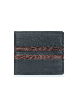 Calfnero - Men Black and Brown Textured Leather Wallet